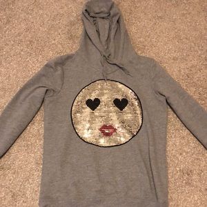 Heart face hoodie sweatshirt